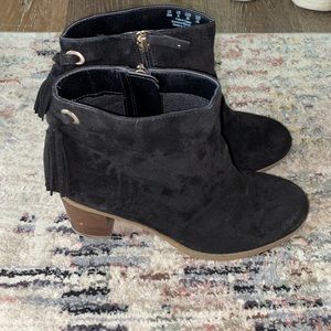 Black suede booties